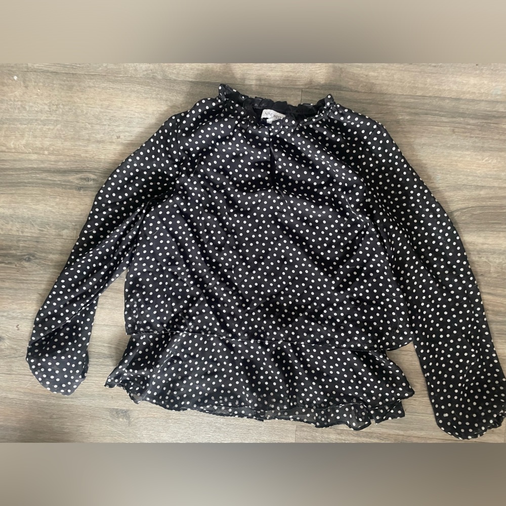 Nine West Frilly Peplum Blouse long sleeve
